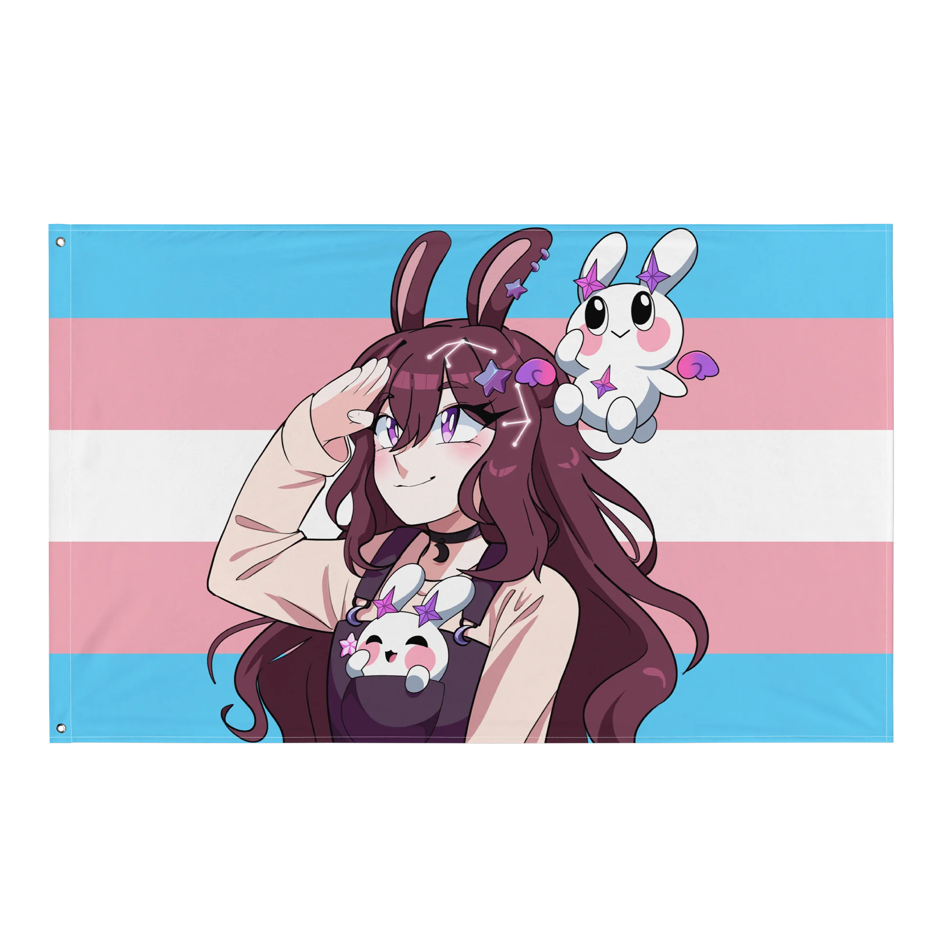 Trans Pride Flag - featuring Yuwuna and Mellow! product image (1)
