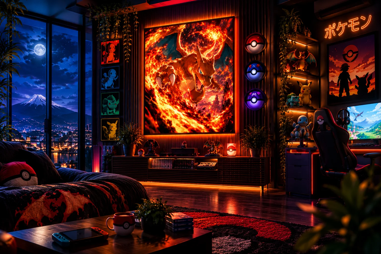 Charizard Inferno - Fiery Dragon Gaming Poster product image (1)