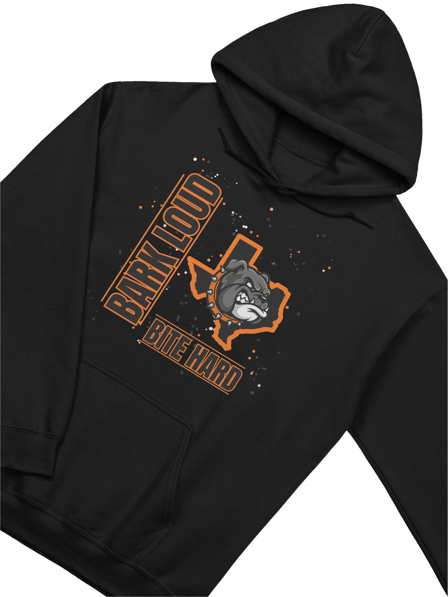 Bark Loud Spirit Hoodie - Orange on Black product image (17)