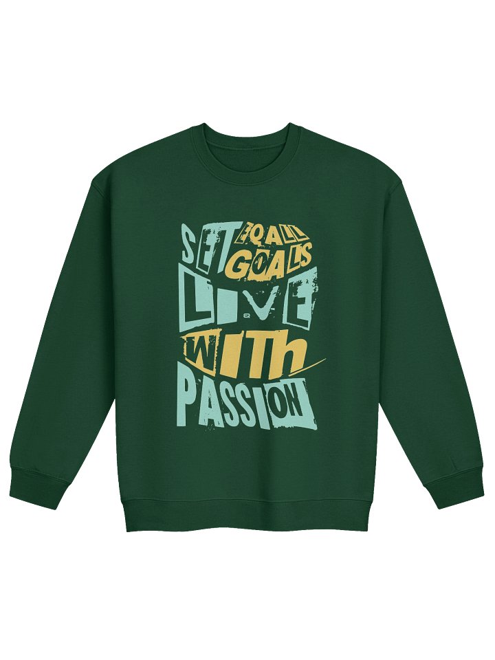 Live with Passion Crewneck Gildan Sweatshirt_R3CVR.i mode by EQALL® Essentials_Mint / Mustard product image (2)