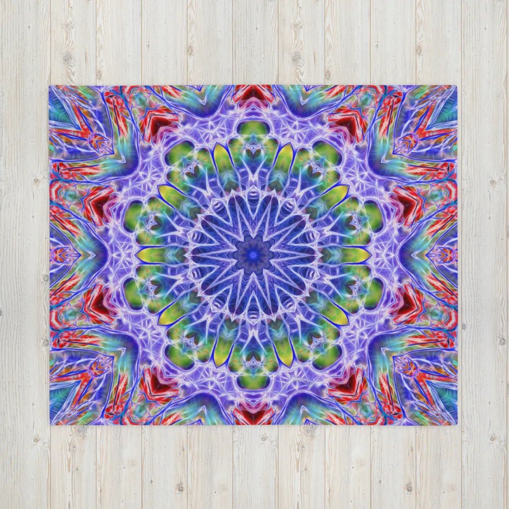 Blue Red Kaleidoscope Throw Blanket product image (16)