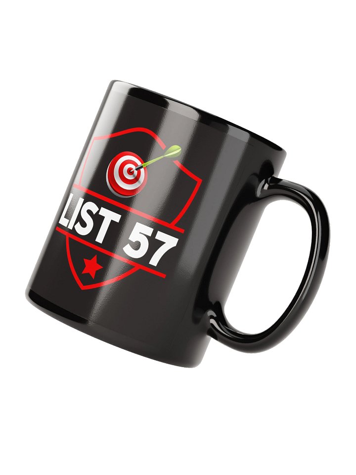 List 57 Black Mug Shield Target Design Sports Number Graphic Printed Ceramic Coffee Cup Unisex Drinkware Retro Style Kitchen Office Use product image (2)