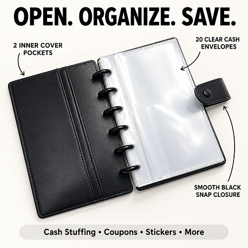 Black Discbound Binder with 20 Transparent Envelopes 

Available on Etsy 

 #discboundplanner #discboundplanning #etsyshop #e...