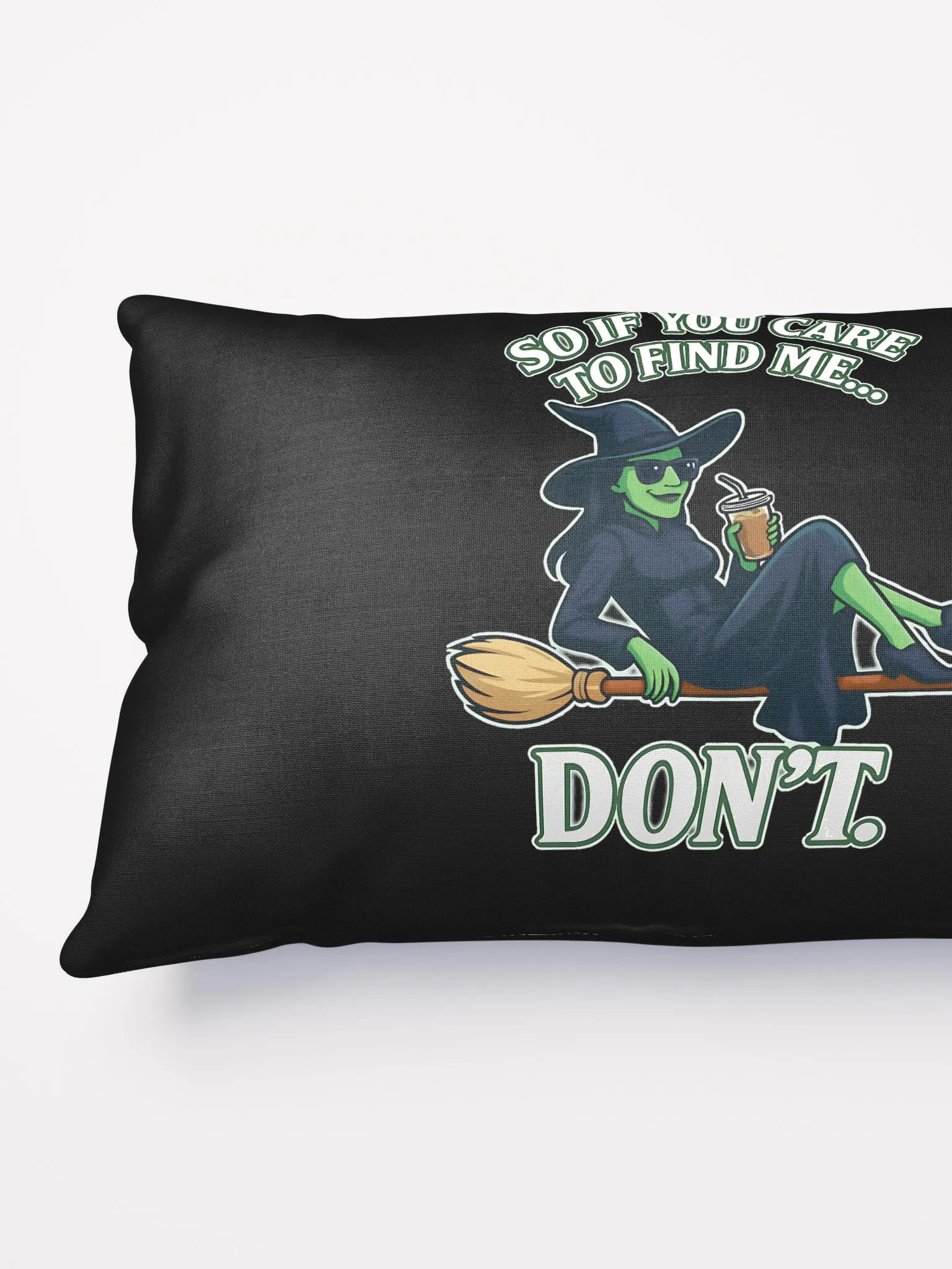 Broadway Witch Throw Pillow – Chill Green Witch Quote – Cozy Theatre Decor product image (8)