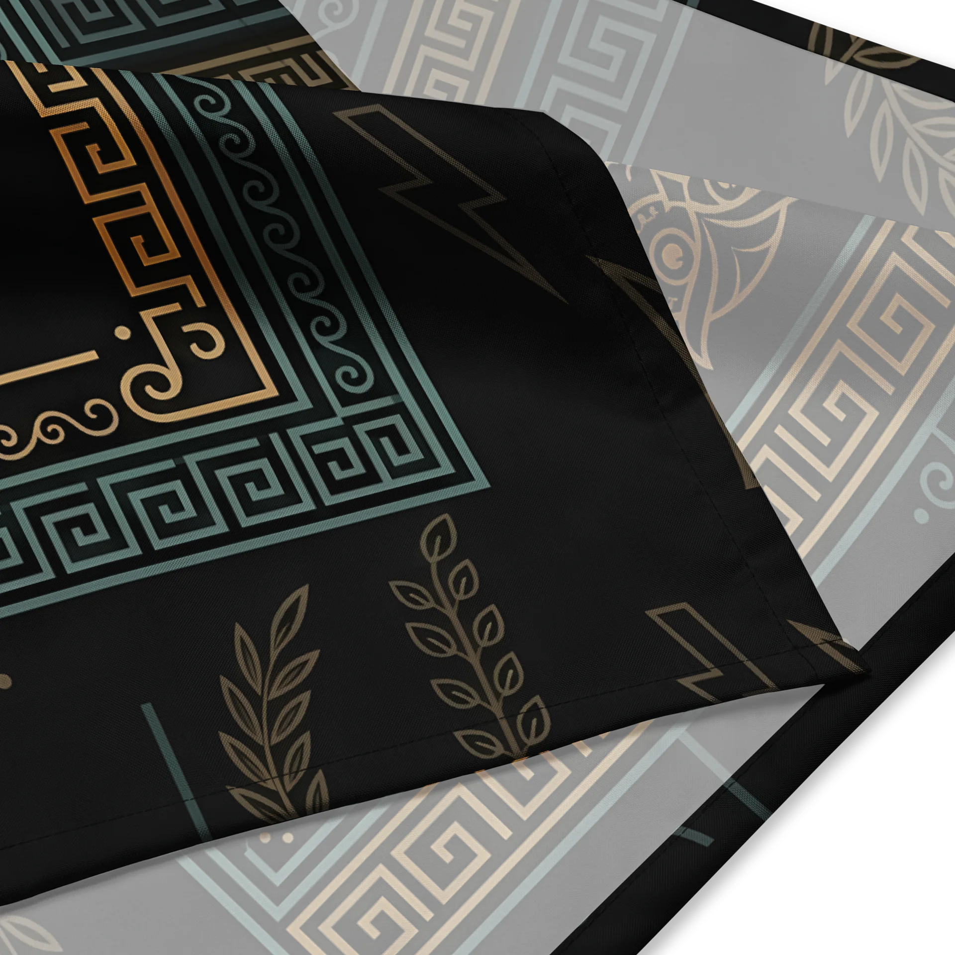Greek Mythology Emblem Bandana – Trident, Owl & Laurel Design product image (5)