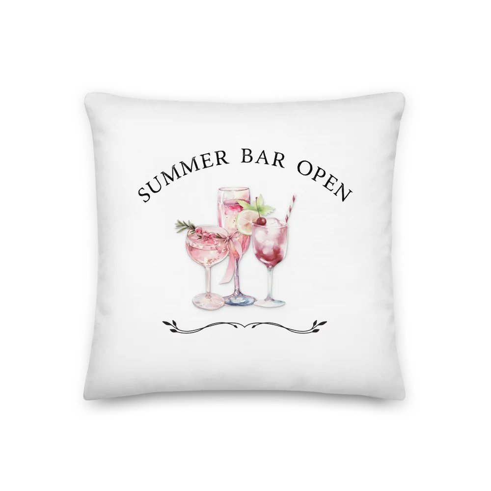 Open Summer Bar Premium Pillow / Sommer Bar Premium Kissen Geschenkidee product image (1)