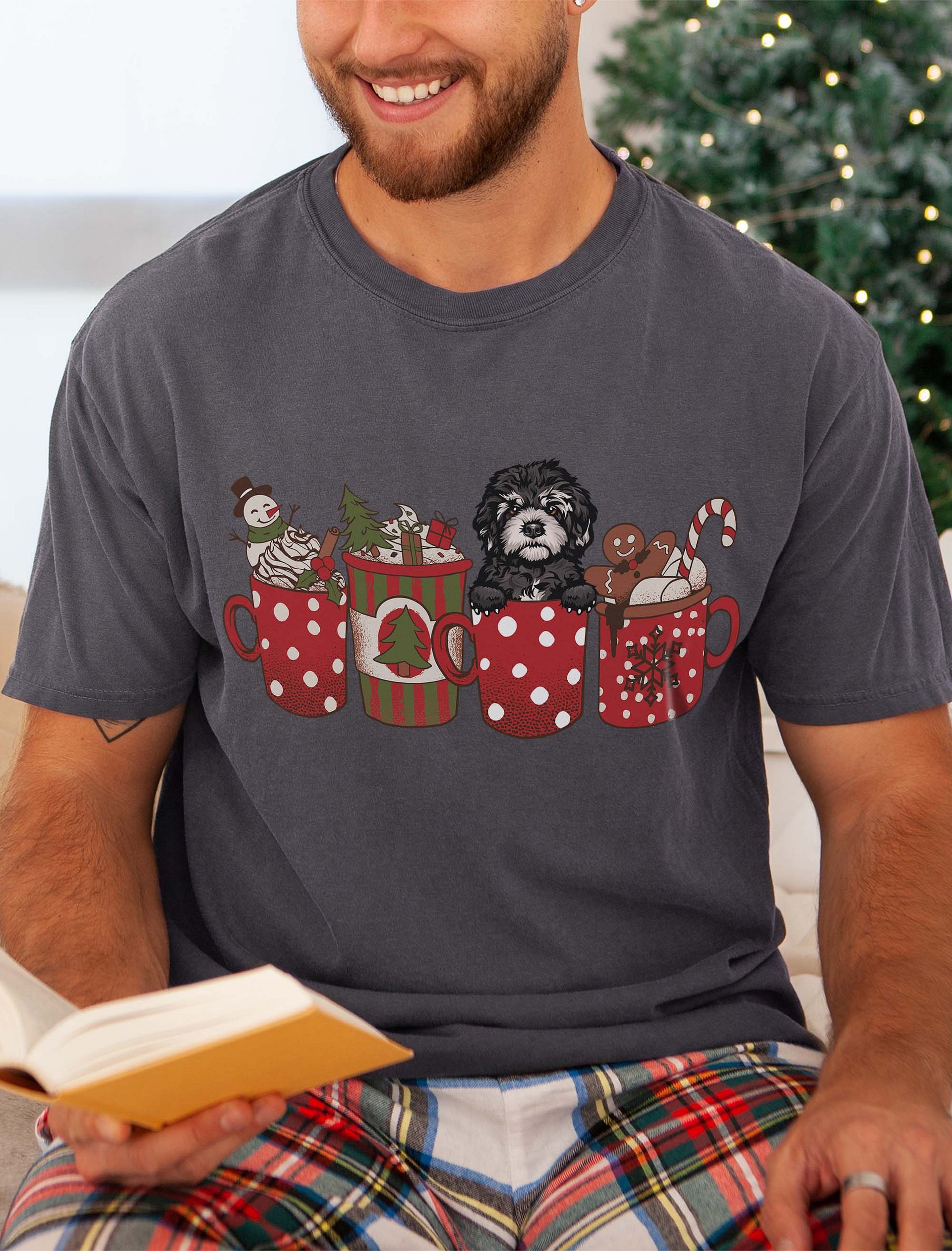 Cute Cavapoo in a Christmas Cup T-Shirt | Funny Christmas Pup in a Cup product image (21)