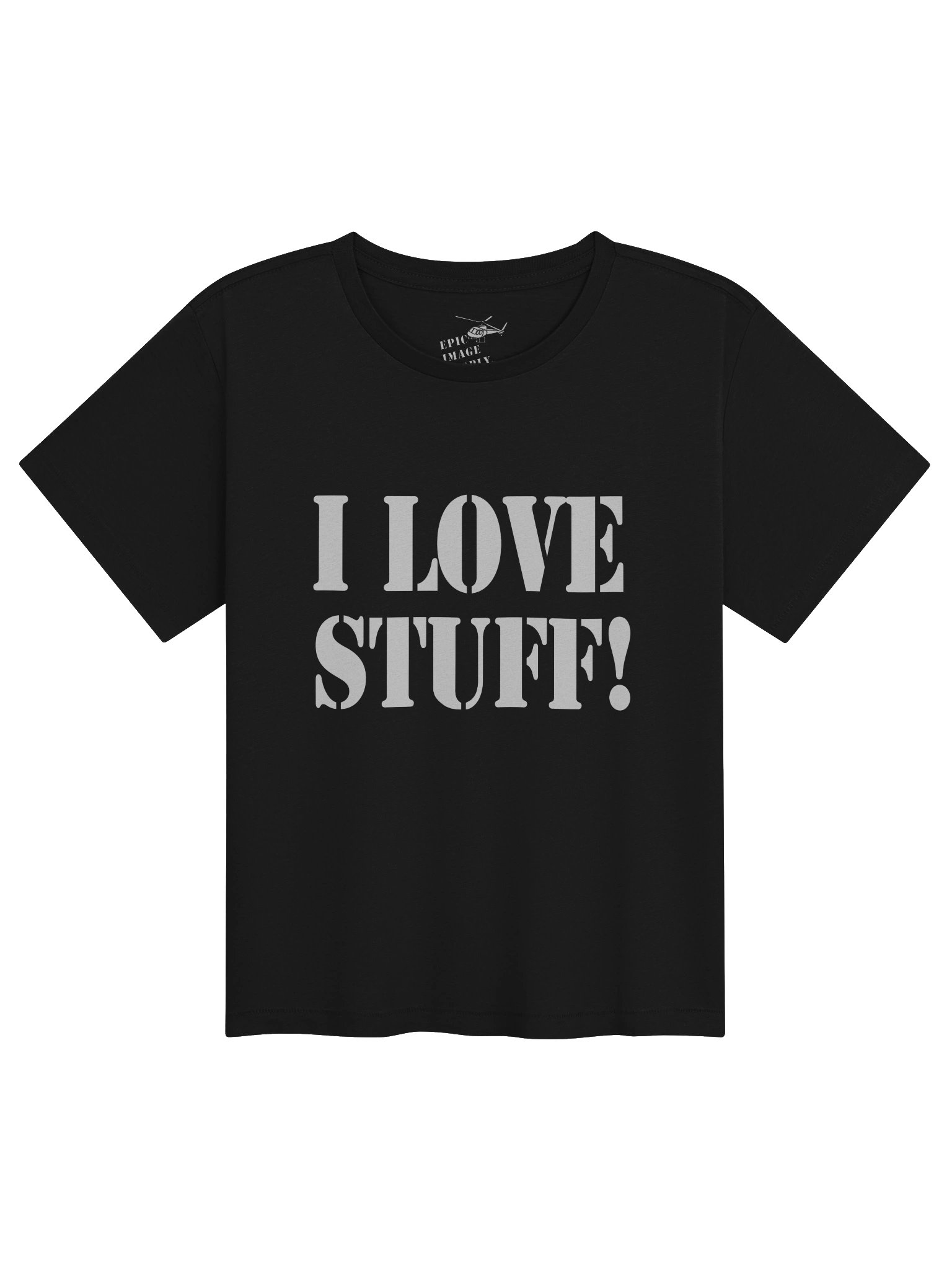 I LOVE STUFF! CROPPED T-BLACK product image (1)