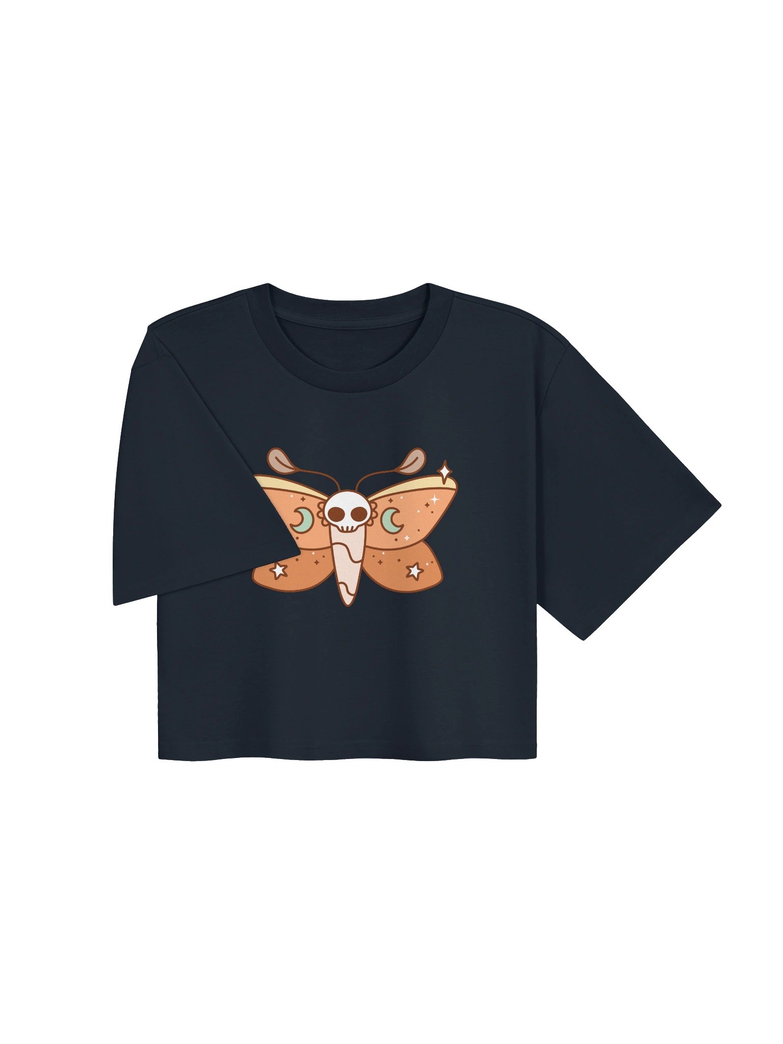 Moonlit Wings Crop Tee | Celestial Moth Vintage Boho Character Crop Top product image (11)