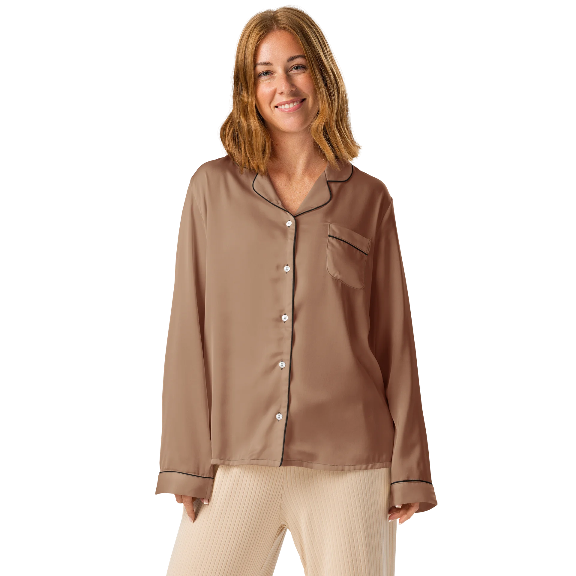Minimal Tan Lounge Pajama Top product image (1)