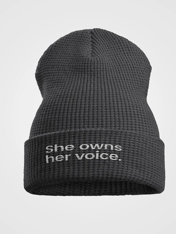 She Owns Dark Waffle Beanie product image (1)