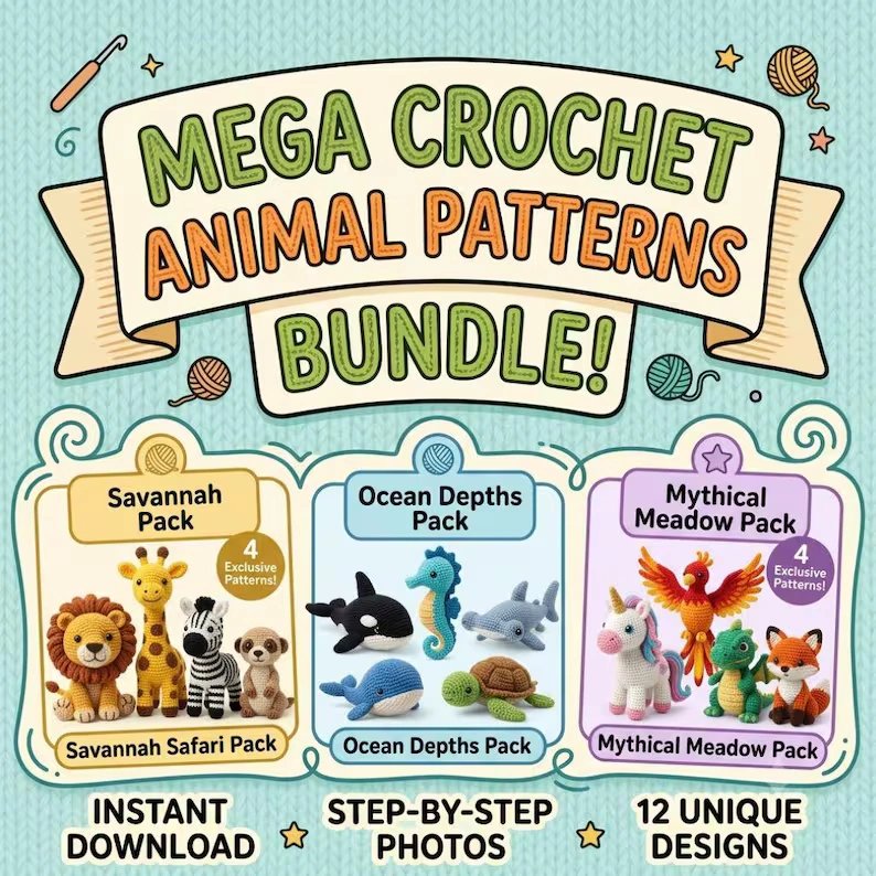 500+ Knitted Animal STL Bundle product image (4)