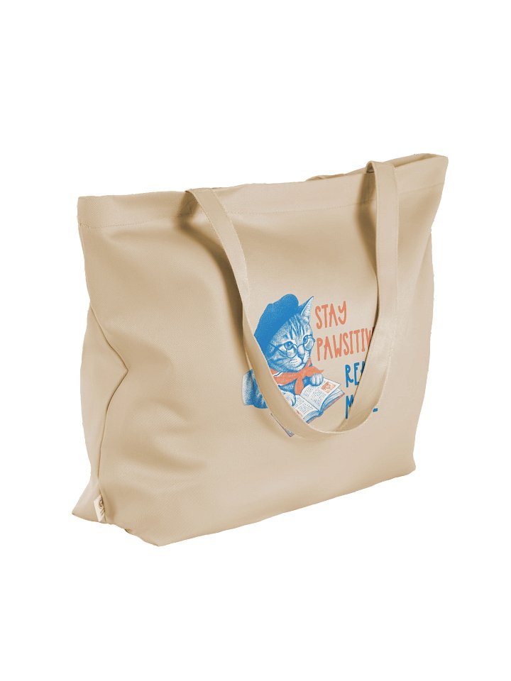 Stay Pawsitive, Read More Tote Bag product image (2)