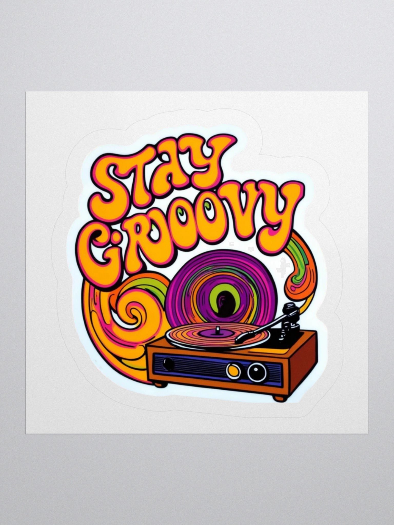 Stay Groovy Record Player Kiss Cut Stickers product image (3)