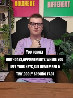 You forget birthdays,appointments,where you left your keys,but remember a tiny,oddly specific fact #adhd #neurodivergent #memory #facts #adhdproblems 