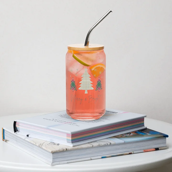 Plaid Christmas Can-Shaped Glass Set product image (1)