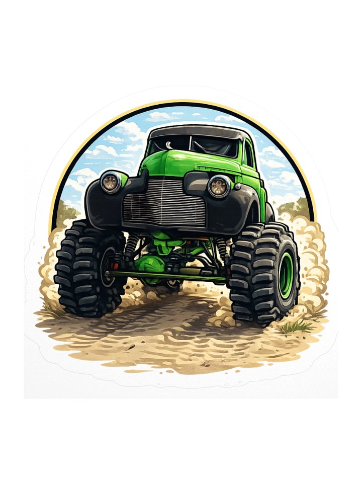 Vintage 1940 Monster Truck Kiss-Cut Stickers product image (1)
