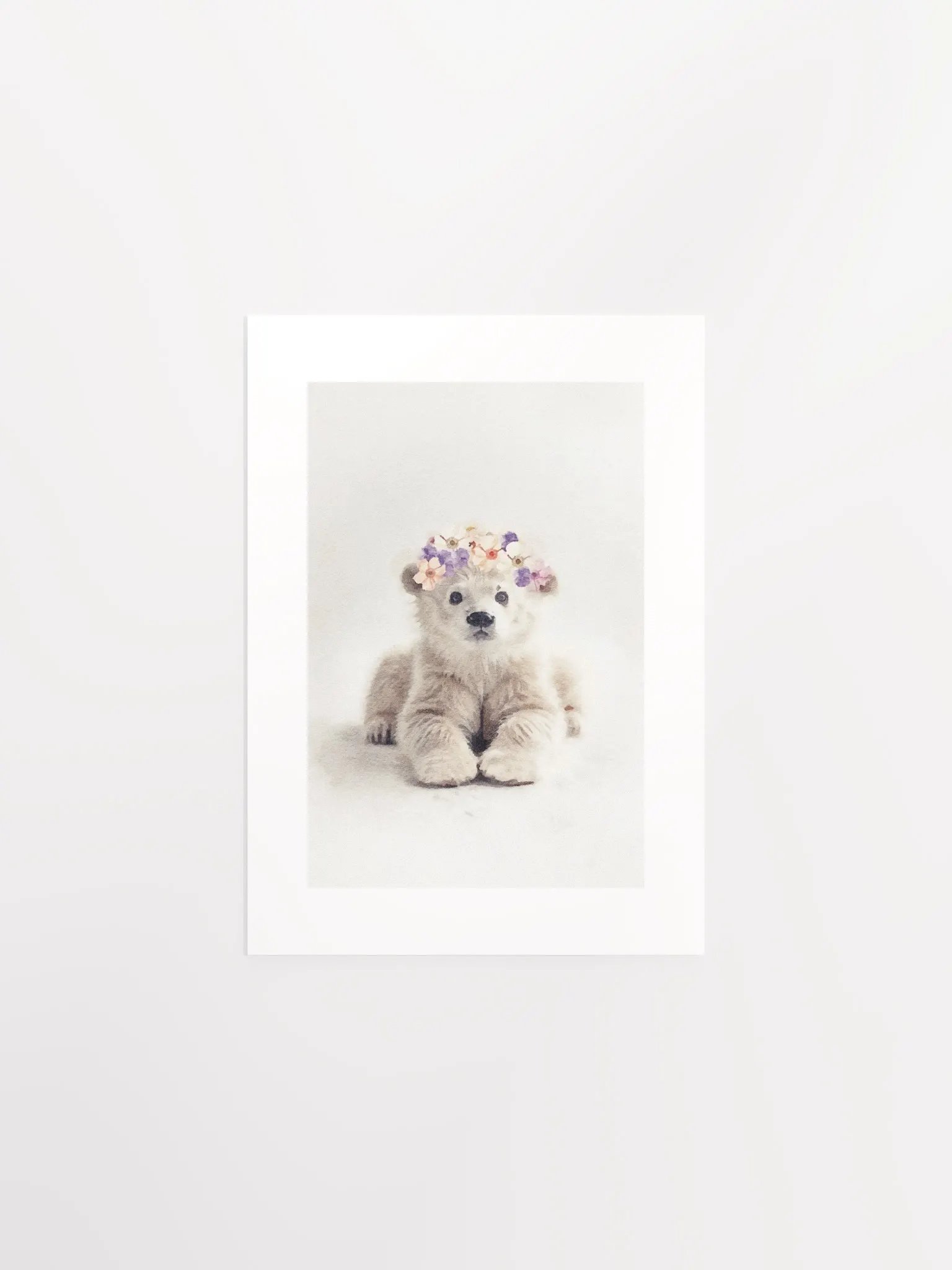 Cuddly Polar Bear Cub Passepartout Print product image (1)