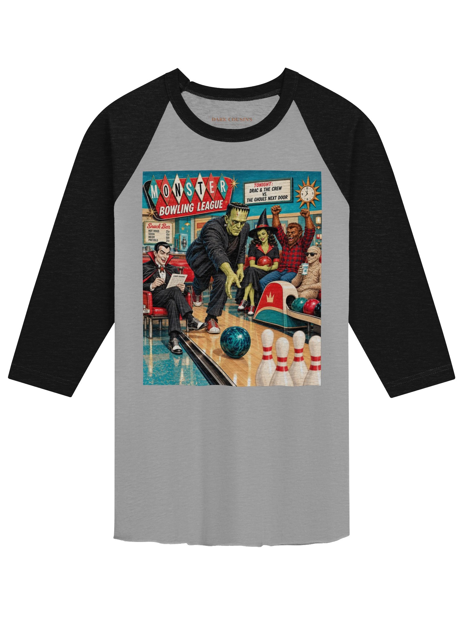 Monster Bowling League Raglan product image (1)