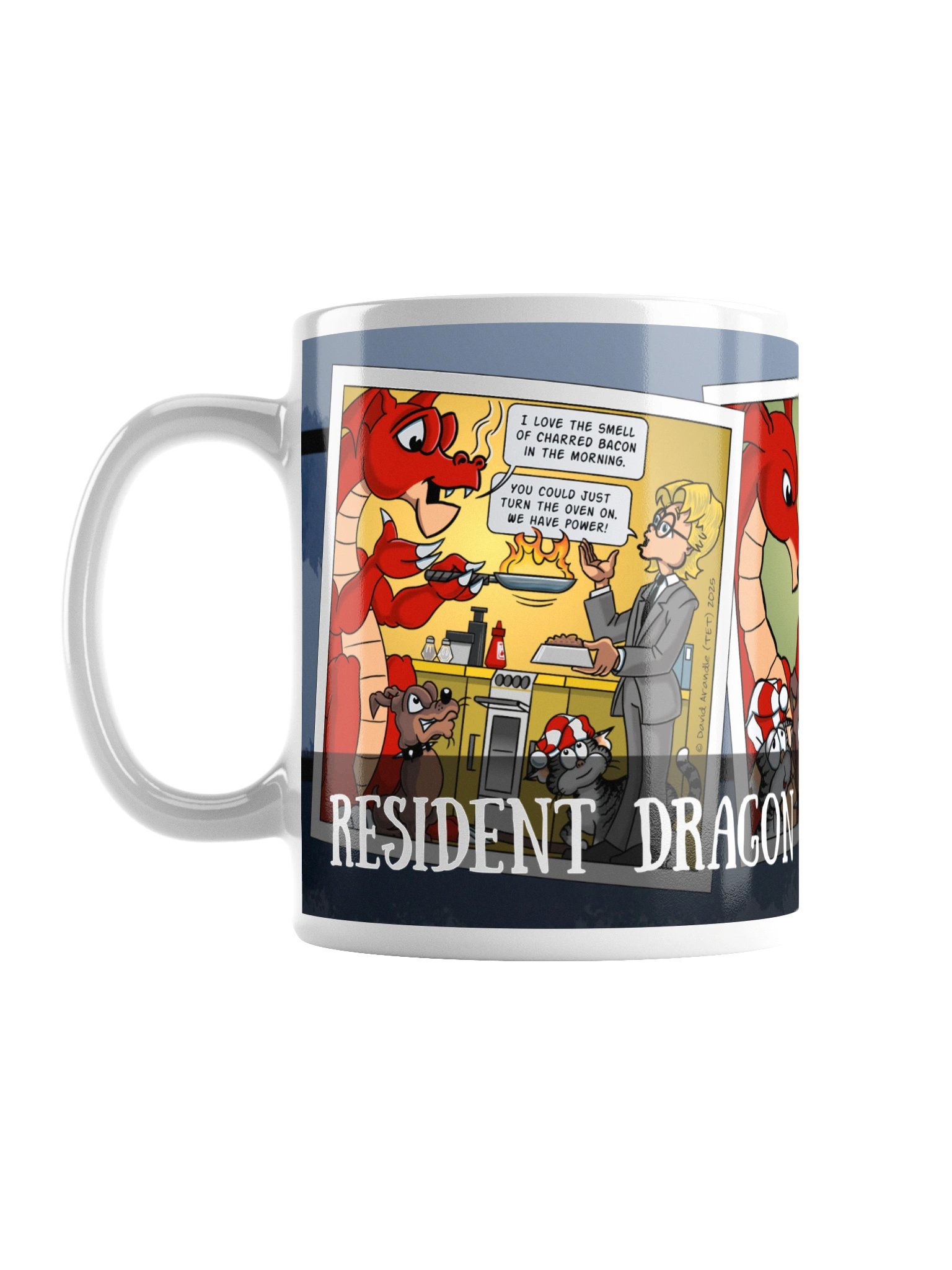 Resident Dragon Comic Eat Three-Panel Mug product image (1)