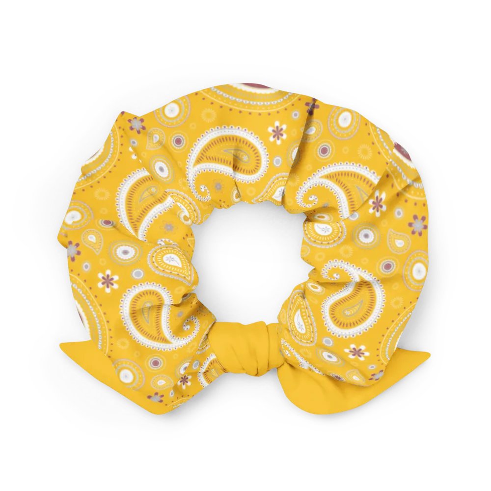 Yellow Paisley Dreams All-Over Print Scrunchie product image (9)
