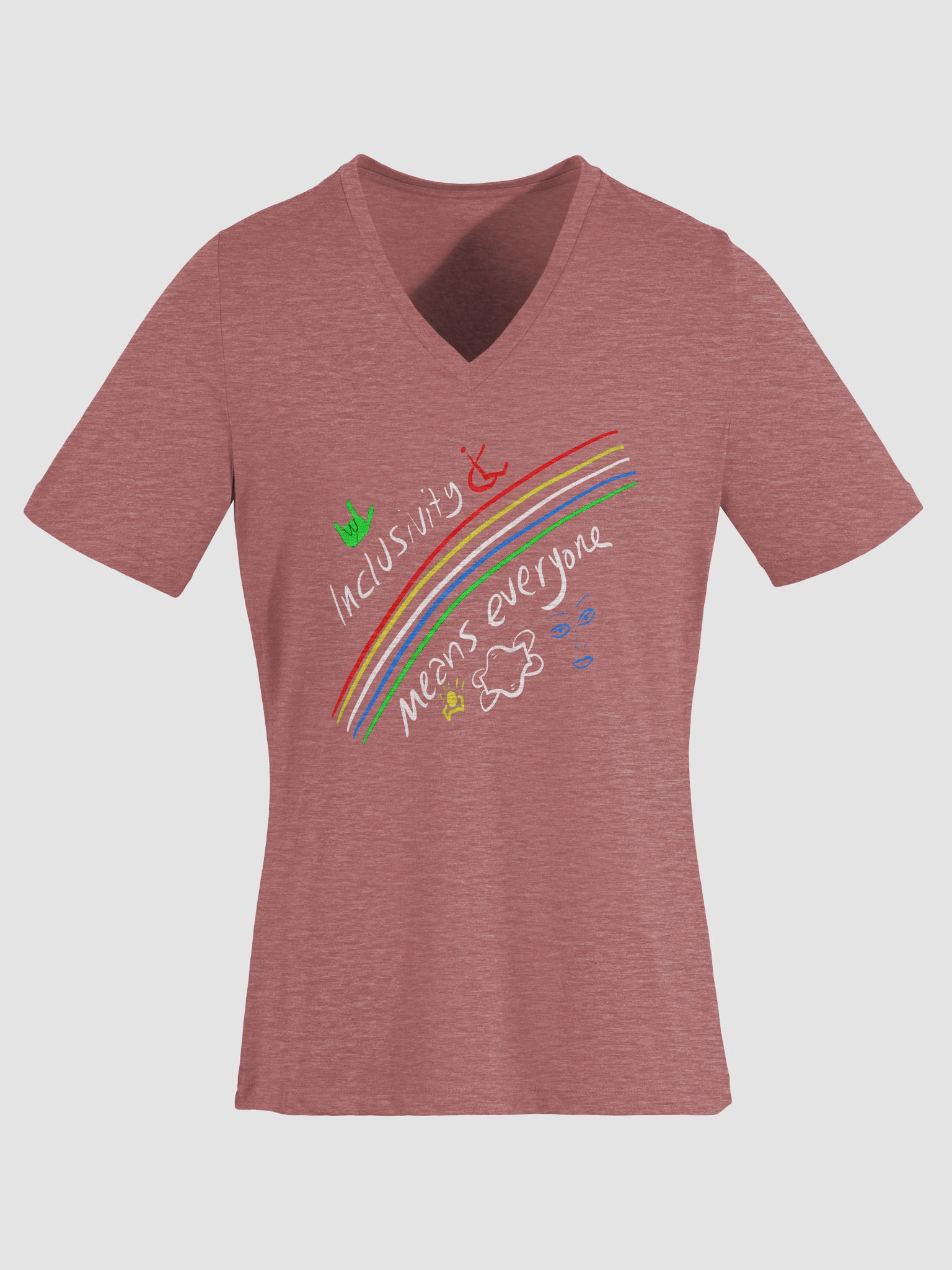 Inclusivity Means Everyone V-Neck Tee product image (23)
