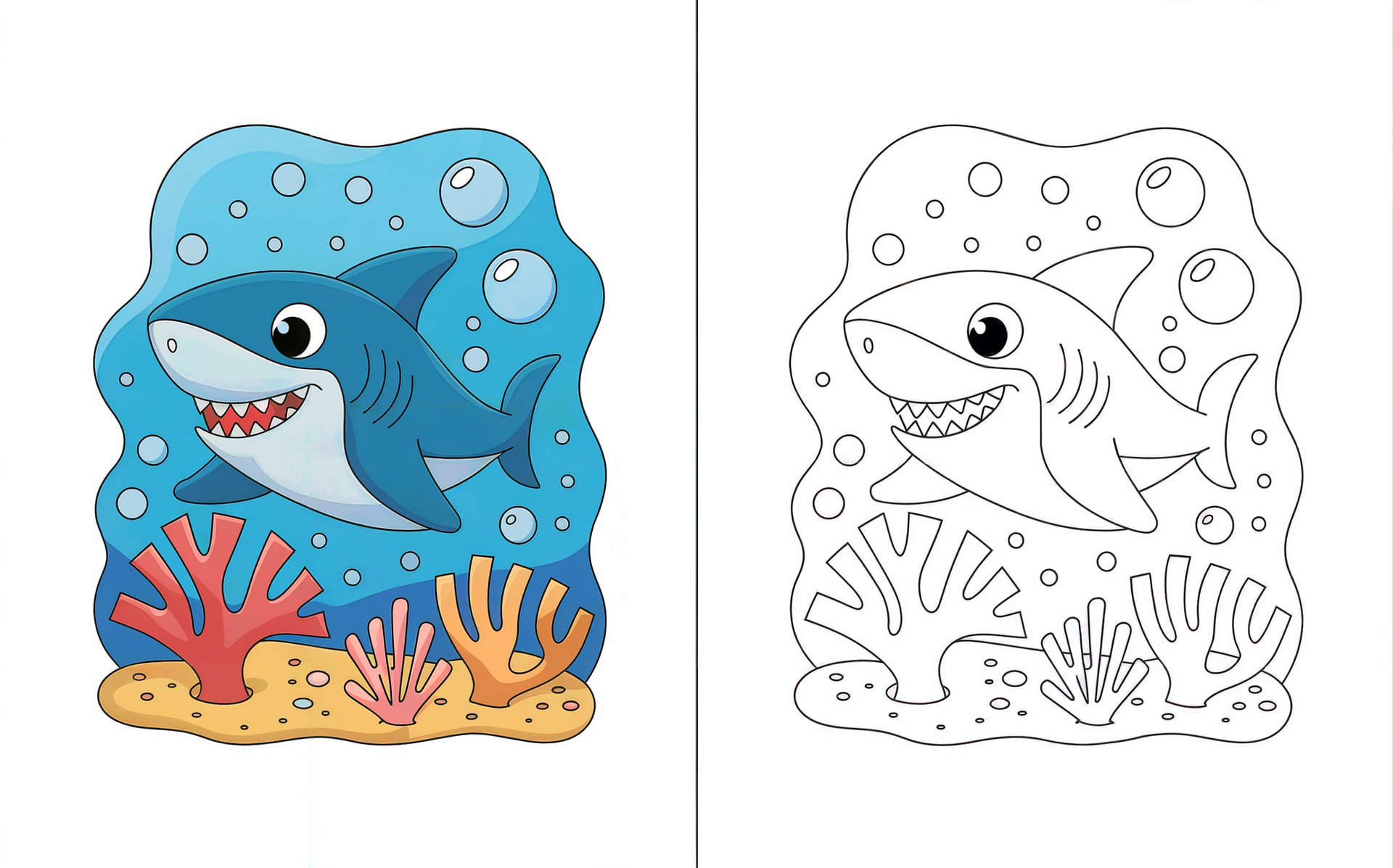 20 Adorable Shark Coloring Pages for Kids & Adults – Fun Ocean Adventure product image (4)