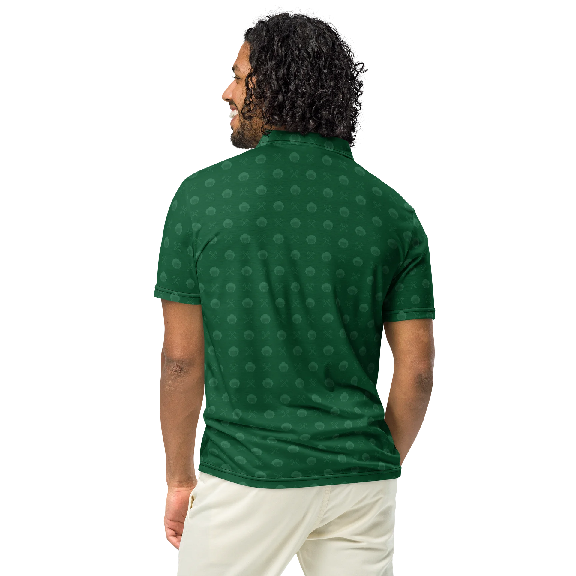 Golf Pattern Forest Green Printed Polo product image (5)