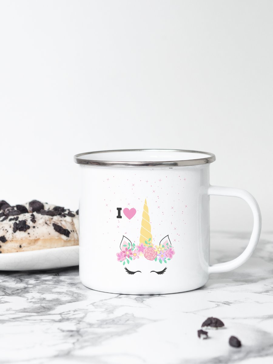 I Love Unicorns Enamel Mug product image (1)