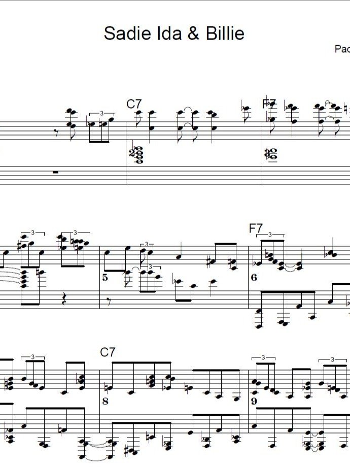 Sadie Ida Billie - Blues piano - Piano sheet music product image (1)