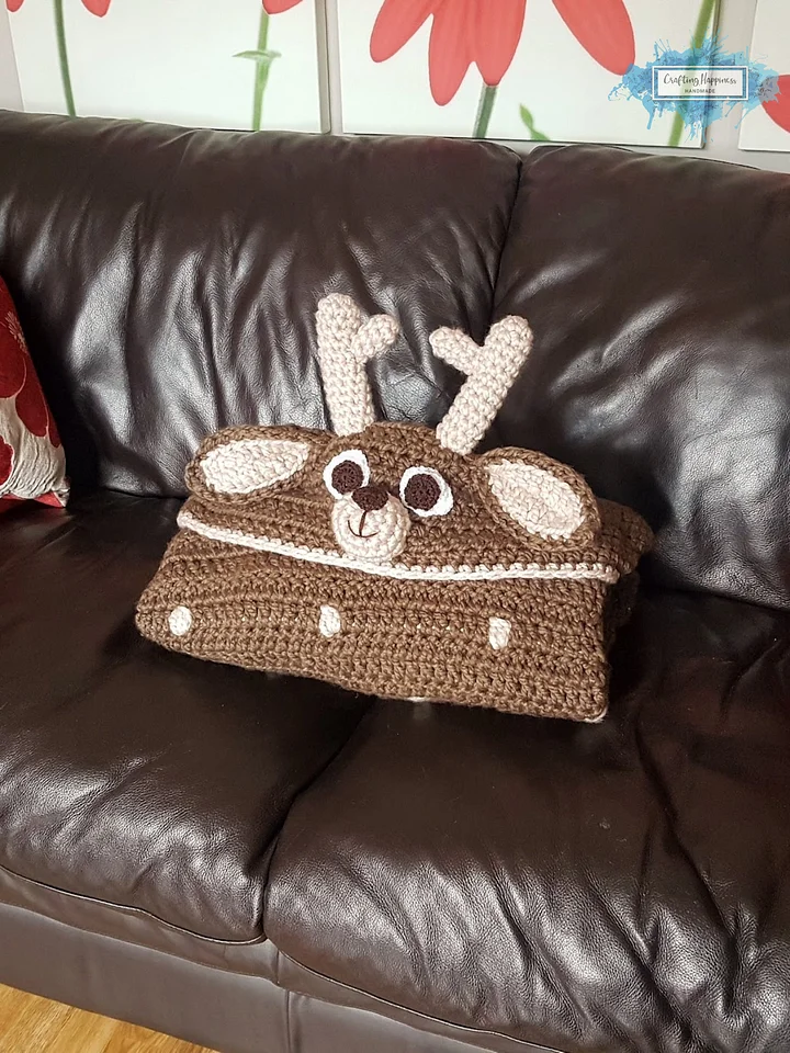 Deer Hooded Blanket Crochet | Chunky Animal Blanket (PDF Pattern product image (2)