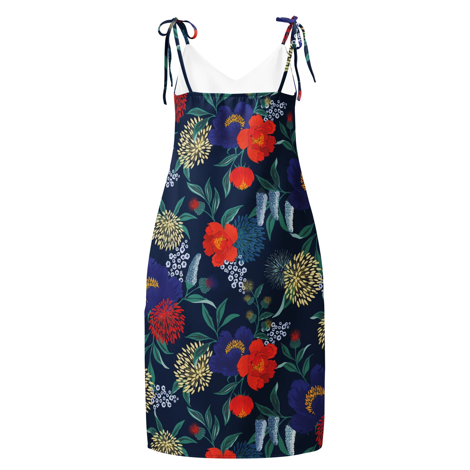 Midnight Garden Chiffon Midi Dress | Navy Blue Floral product image (2)
