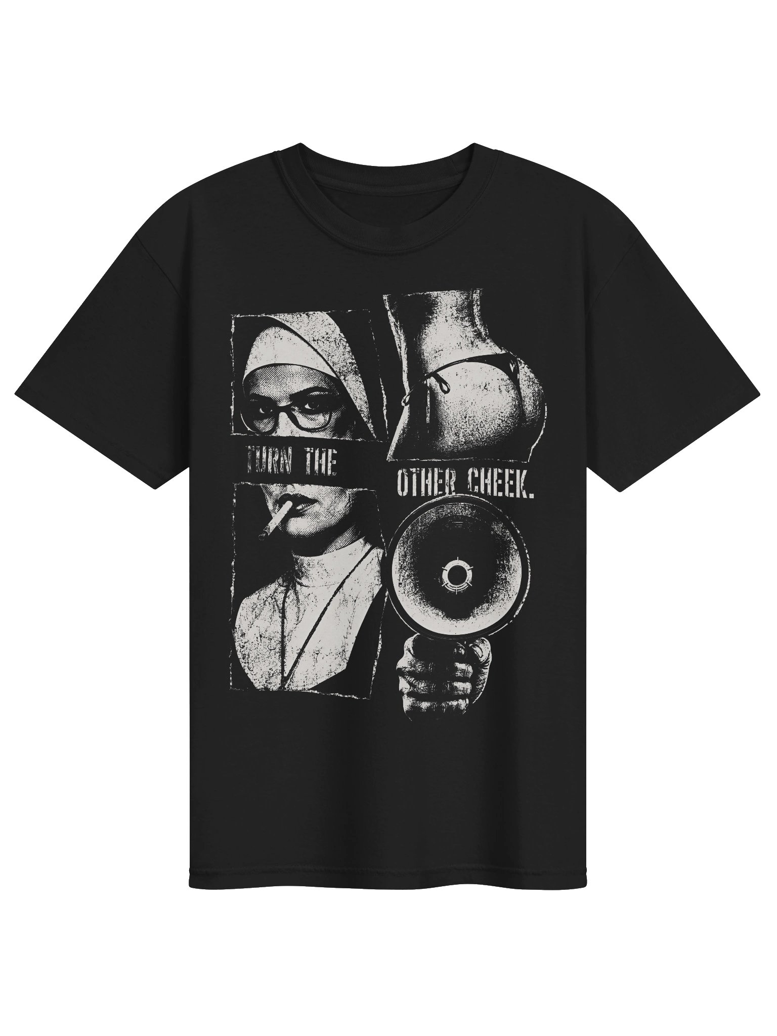 Turn the other cheek - Nun // Heavyweight Vintage Graphic Tee product image (1)