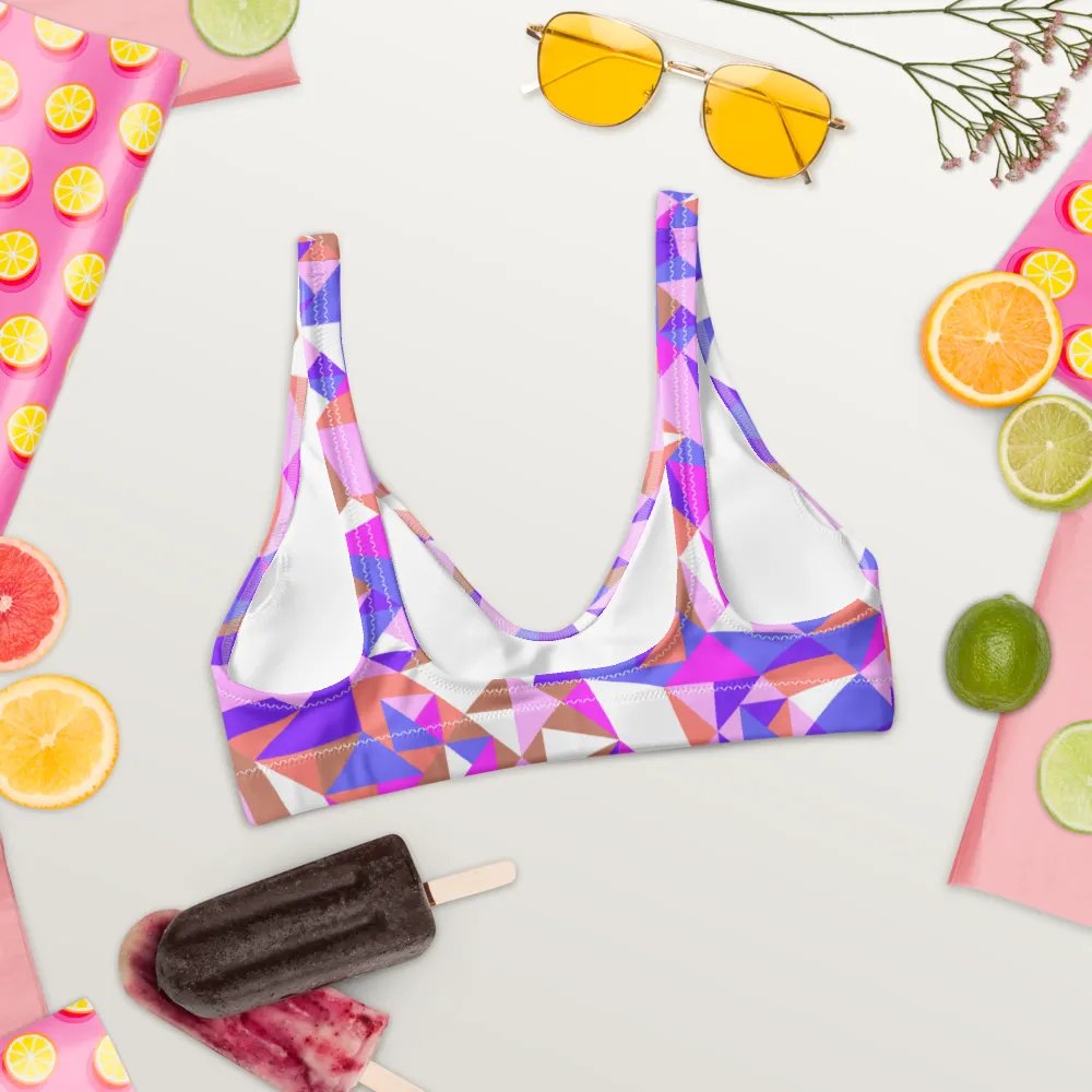 Colorful Vector Patterns Design Padded Bikini Top - v5 product image (2)