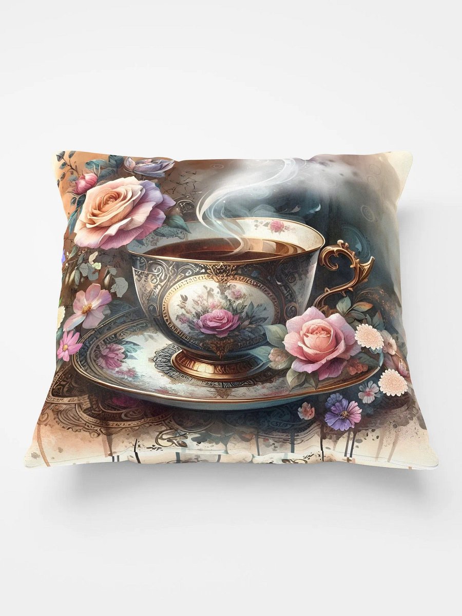 Tranquil Vintage Tea Cup Roses Pillow product image (5)