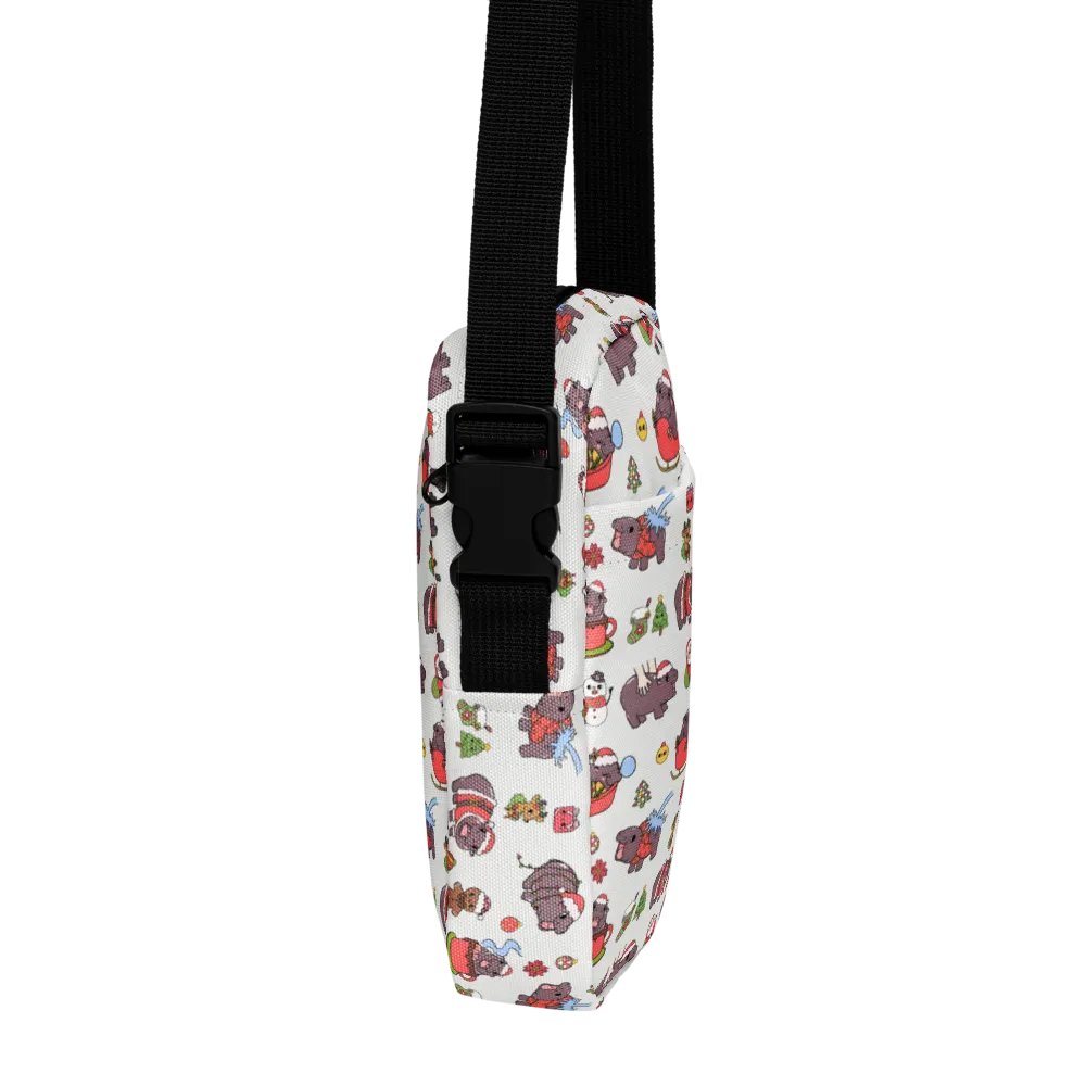 MOODENG'S WHITE CHRISTMAS UTILITY CROSSBODY BAG! product image (8)