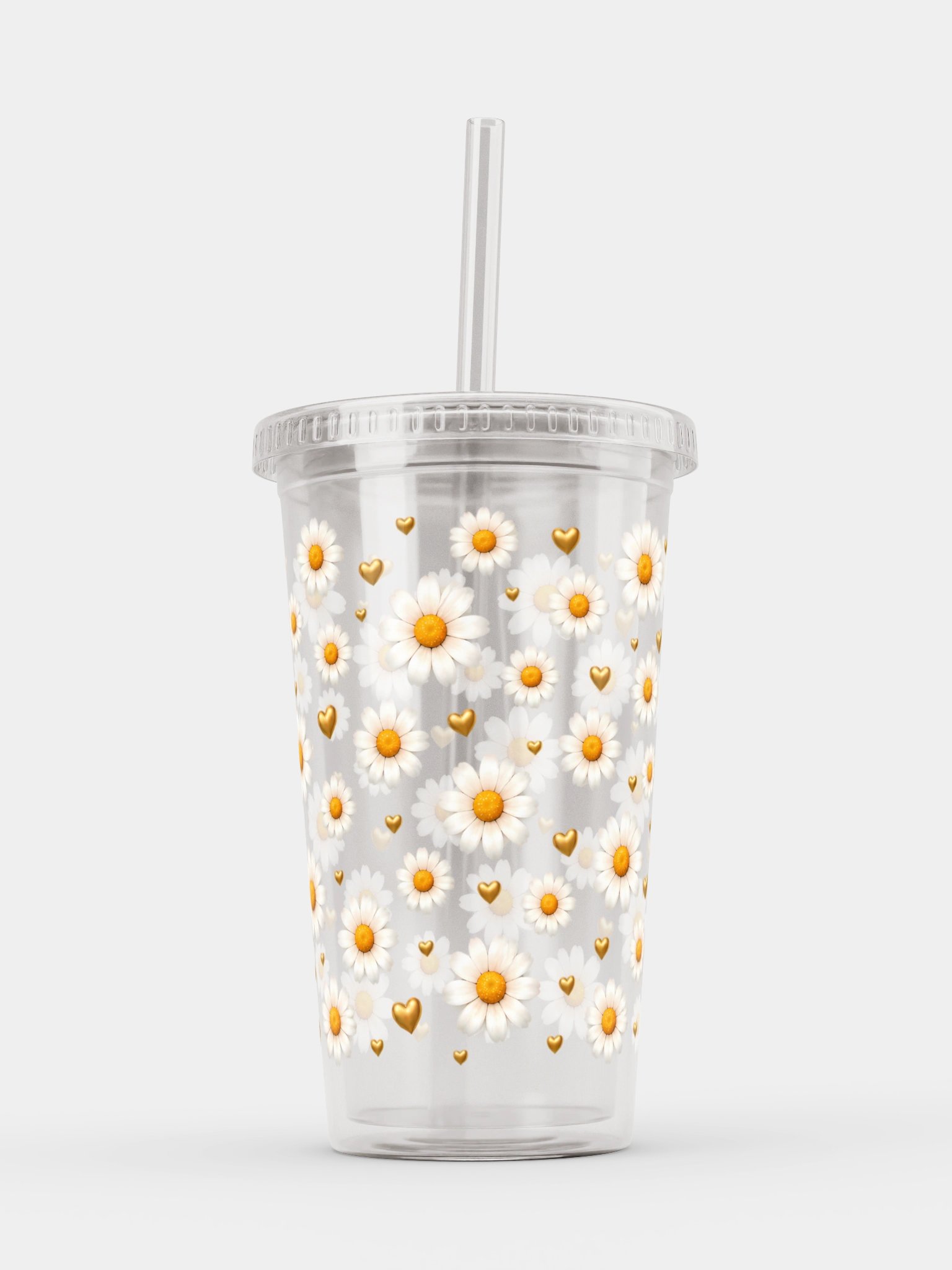 Daisy Flower Petals Clear Dual Wall Tumbler 16 Oz (473 ml) product image (6)