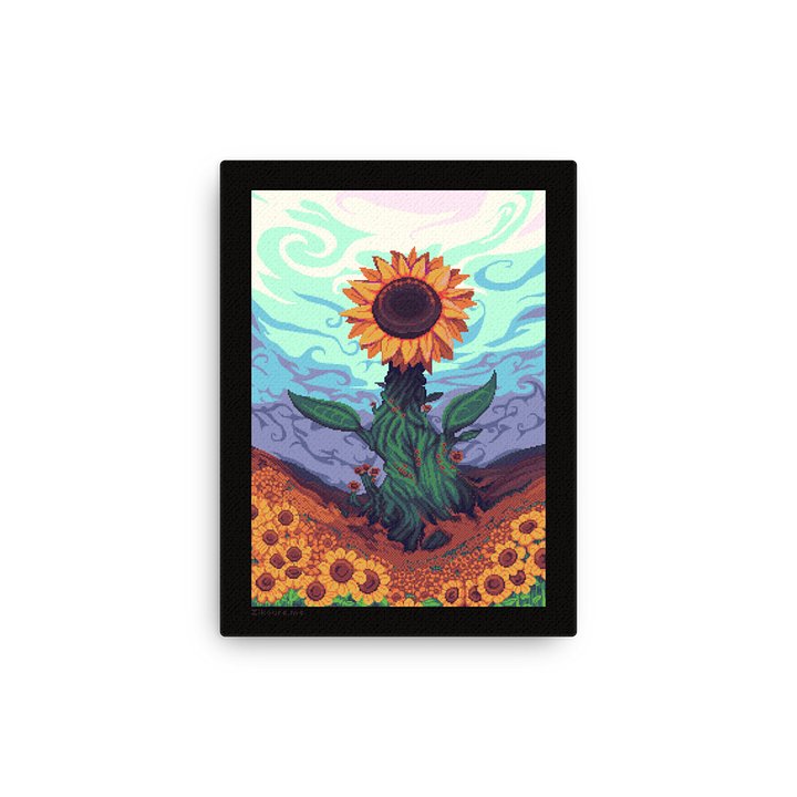 Sunflower Hills Pixel Art Canvas Print product image (1)