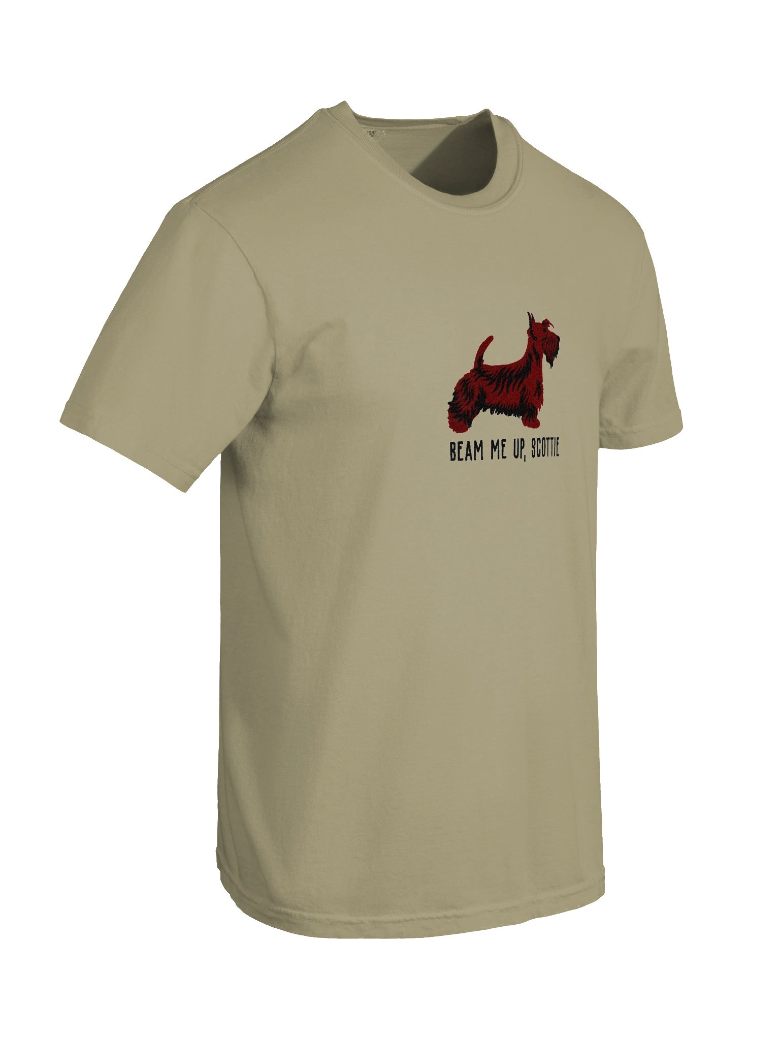 Beam Me Up, Scottie T-Shirt(Embroidered) of a Scottish Terrier(Brindle) product image (11)