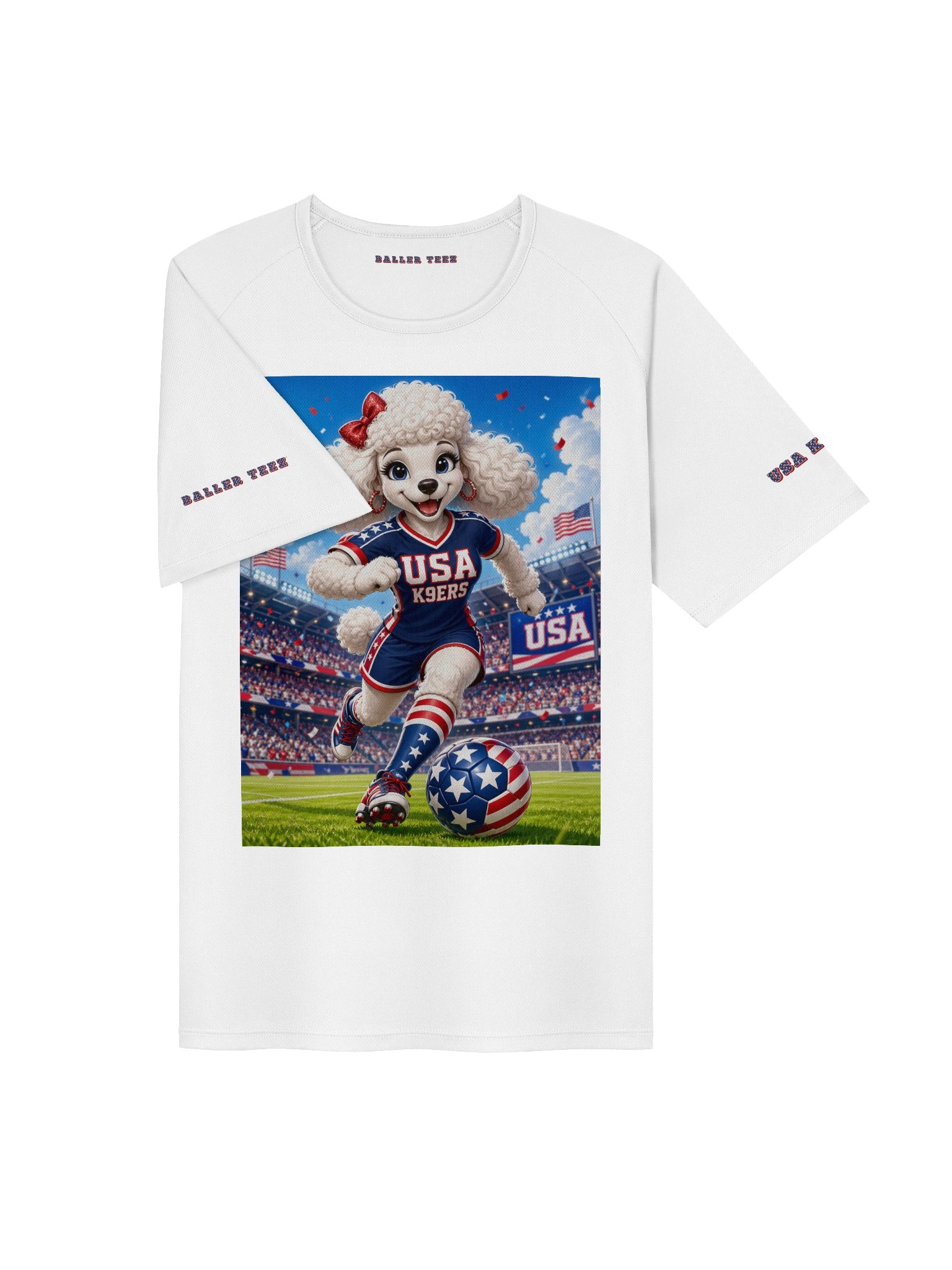USA K9ERS Soccer White Poodle Unisex Sports Jersey product image (3)