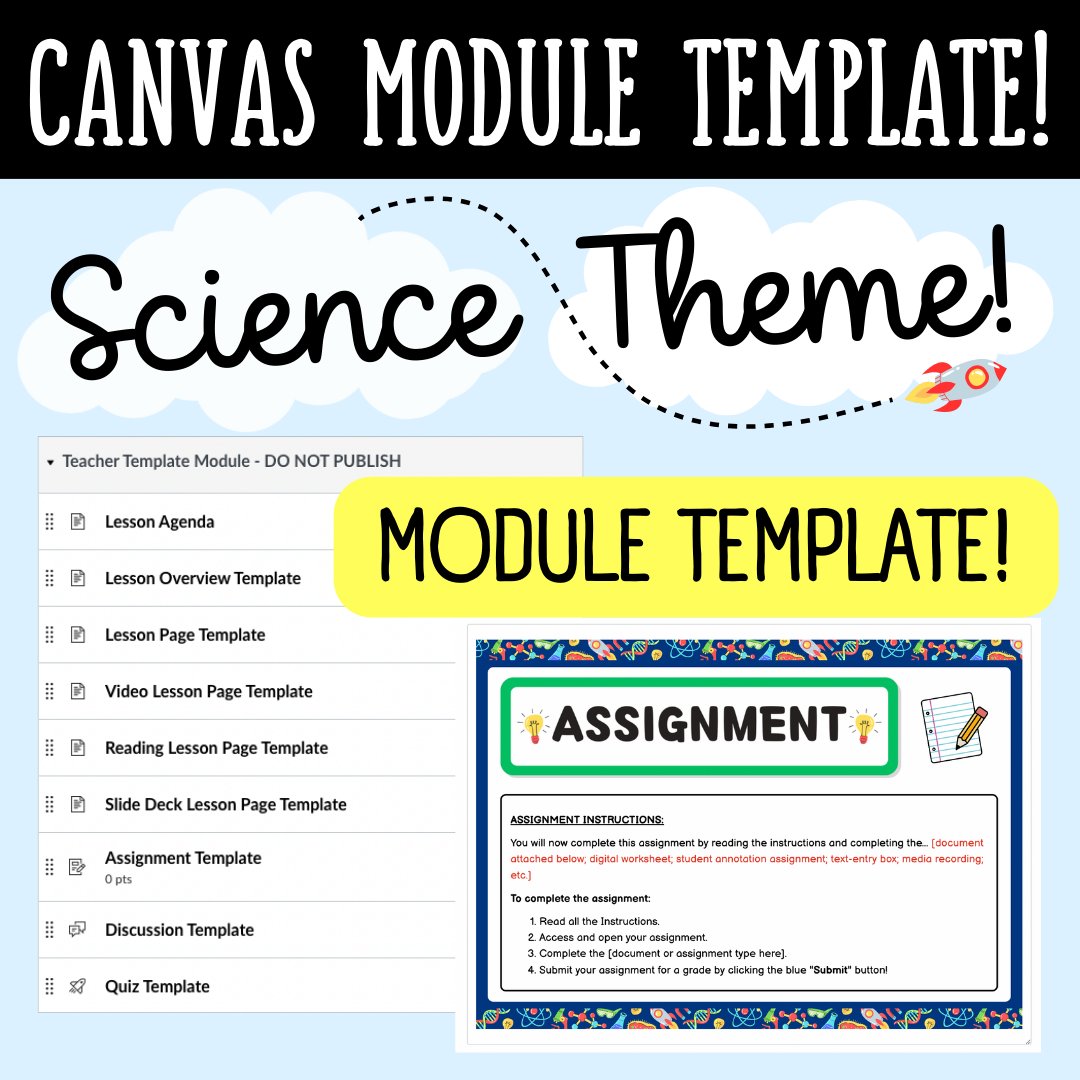 Canvas LMS Template - MODULE - Science Theme - 100% Customizable product image (1)