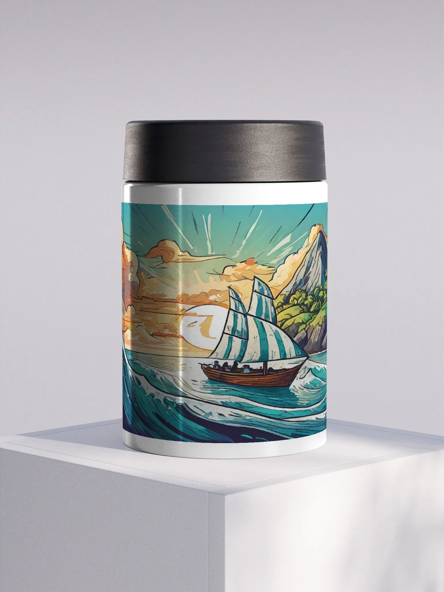 Summer Wind Charters: Island Sail Steel Beer Holder product image (1)