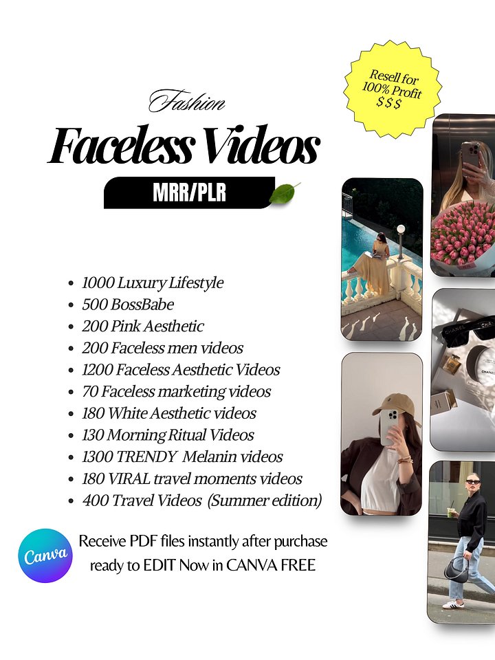 5000+ VIDEOS For Reels Instagram & TikTok (MRR Included) product image (2)