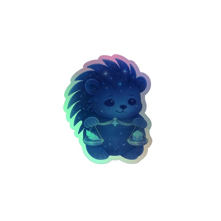 Zodiac hedgie Libra holographic sticker product image (2)