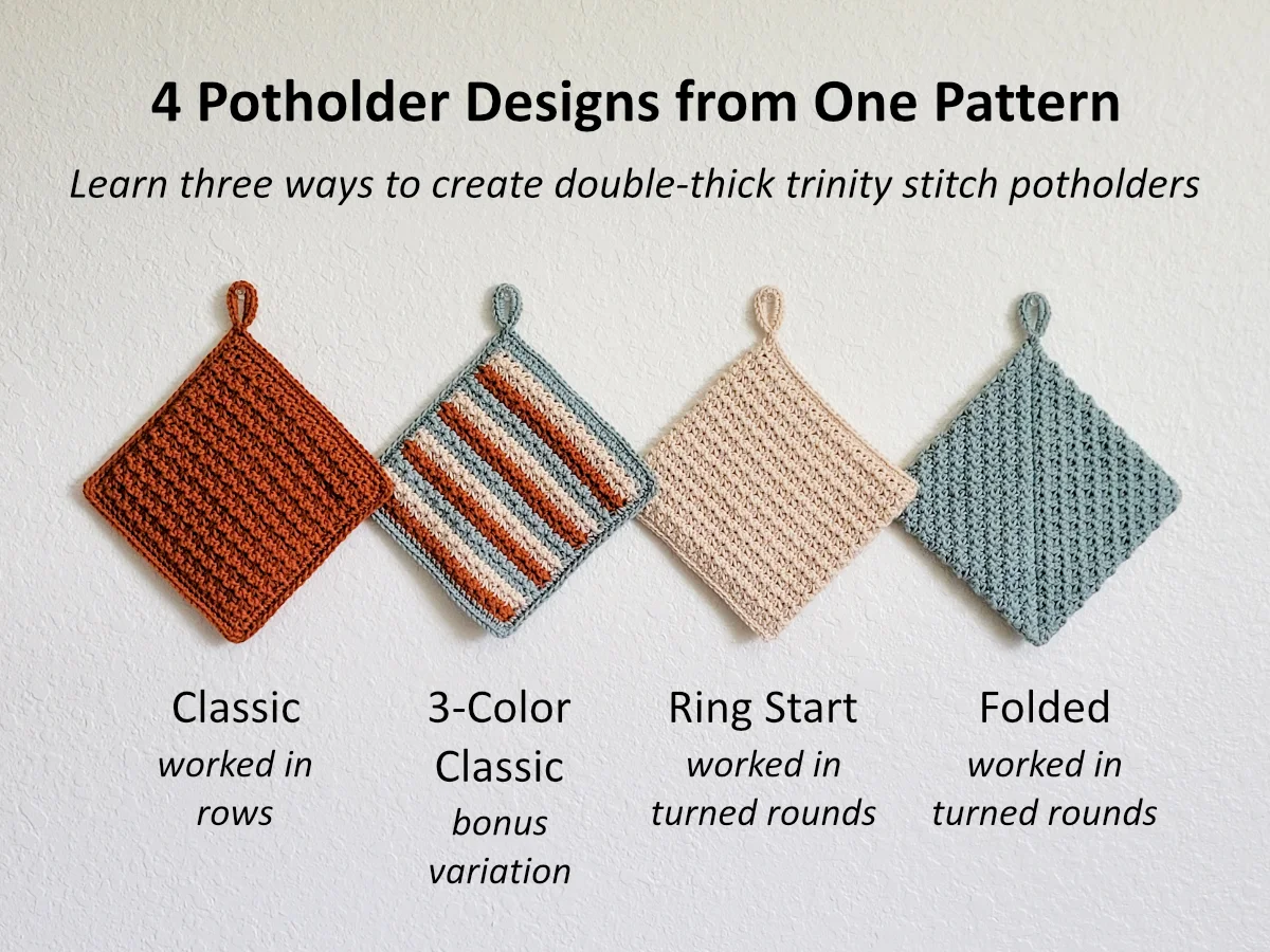 Trinity Double-Thick Potholders Crochet Pattern product image (3)
