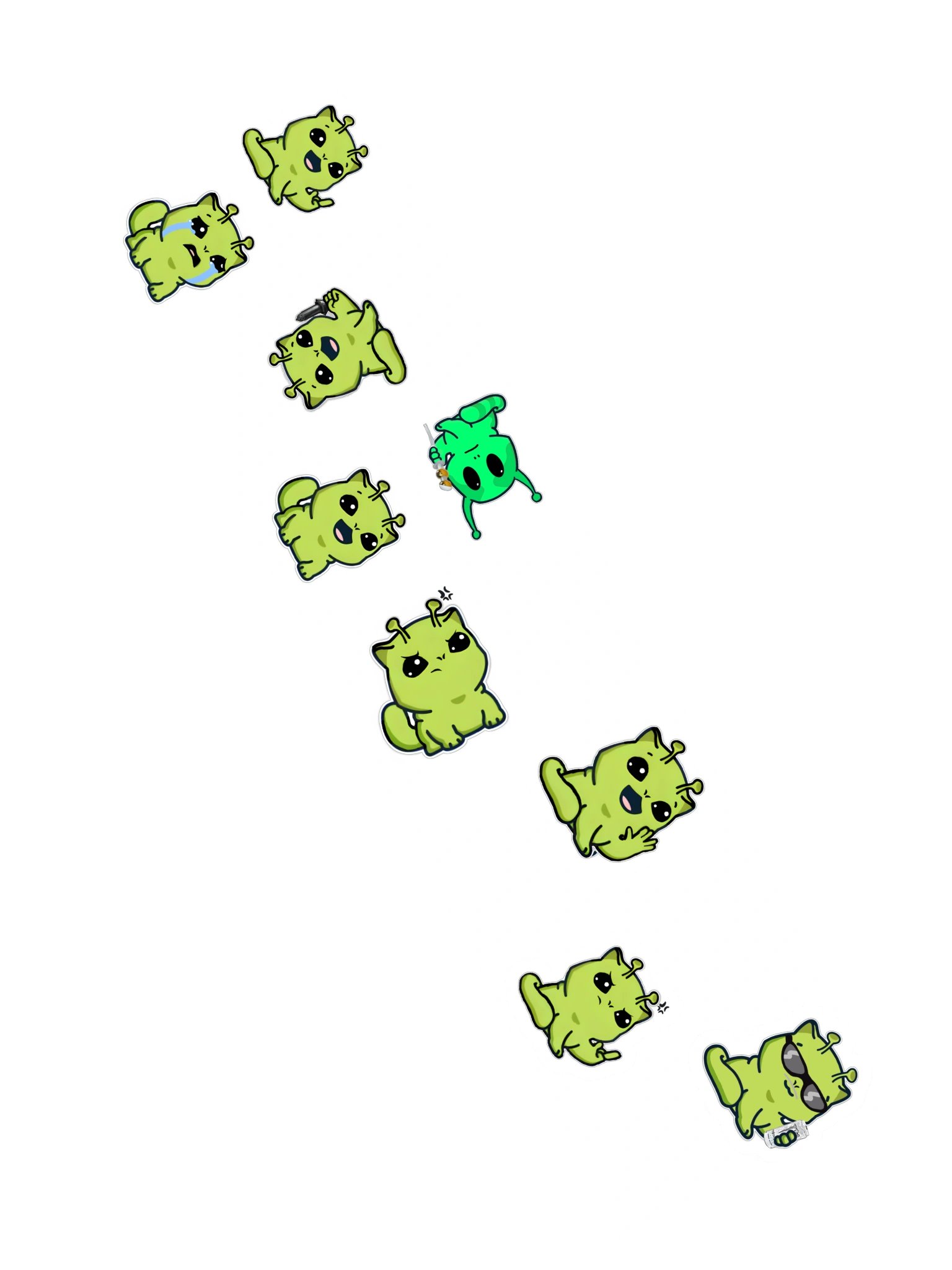 GREEN ALIEN Marsey Sticker Sheet product image (2)