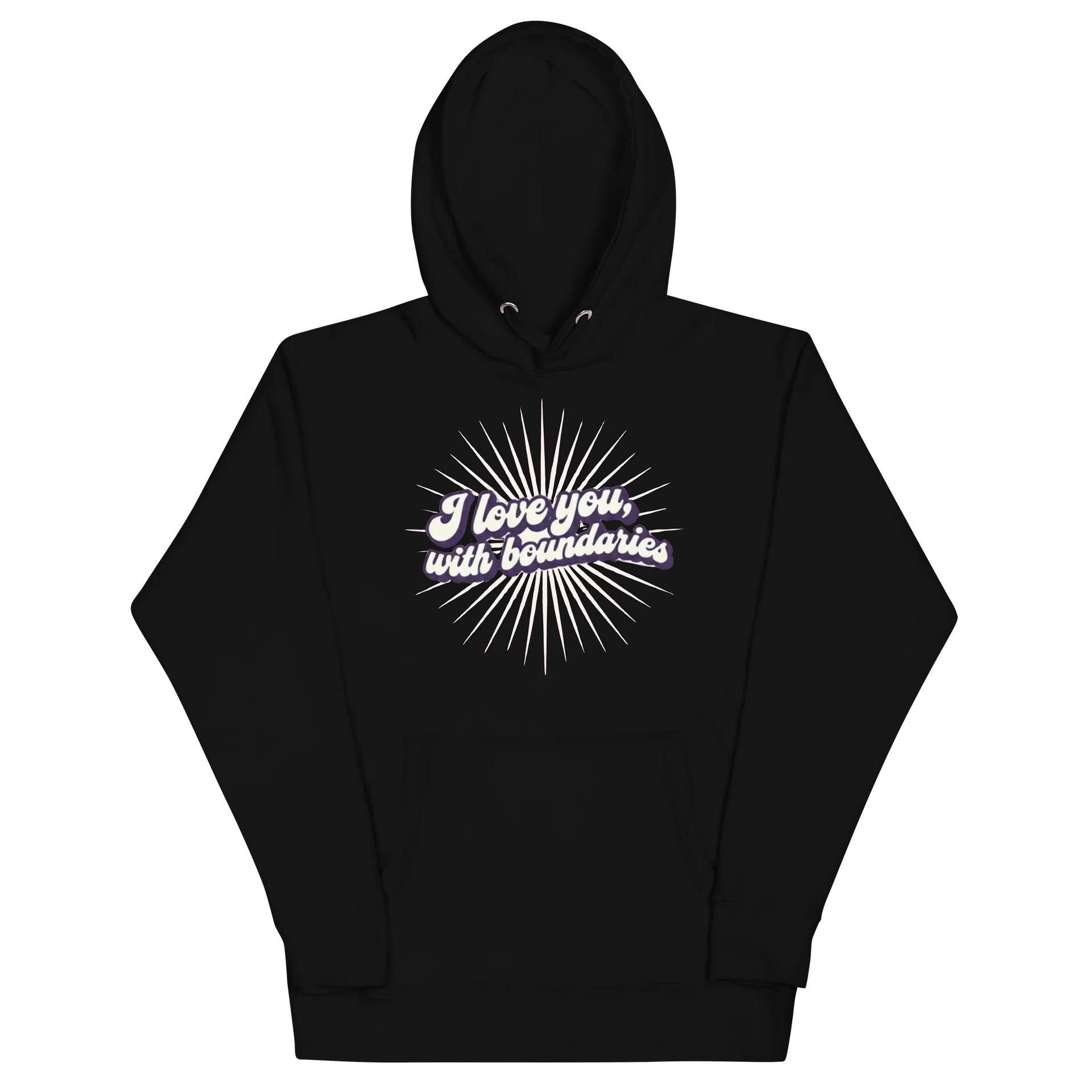 “I Love You With Boundaries” Black Unisex Hoodie product image (2)