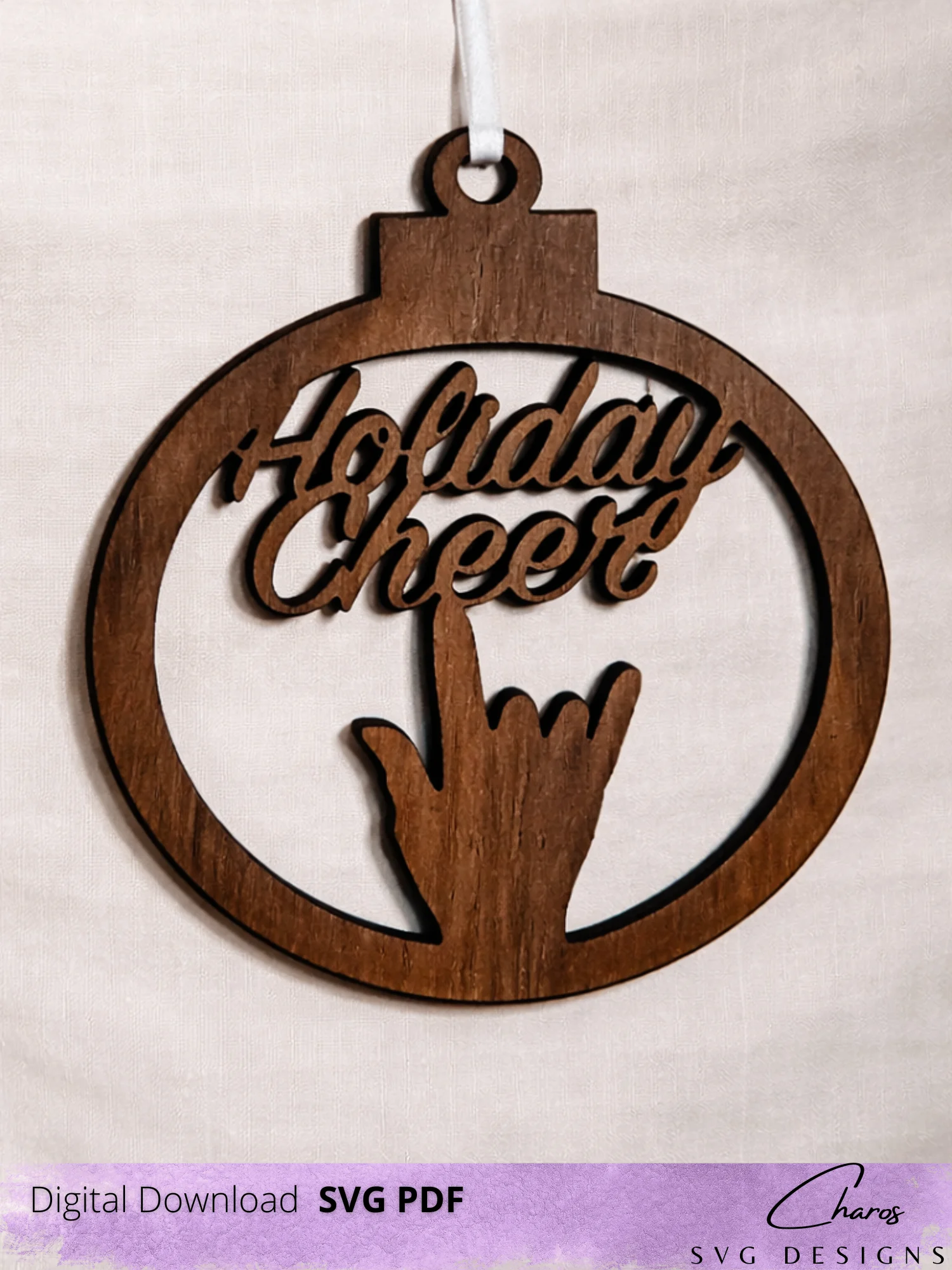 ASL I Love You Holiday Ornaments Bundle SVG | Laser Cut File product image (7)