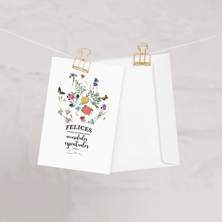 Tarjeta "Felices Los Que Reconocen Sus Necesidades Espirituales" | Mateo 5:3 product image (1)