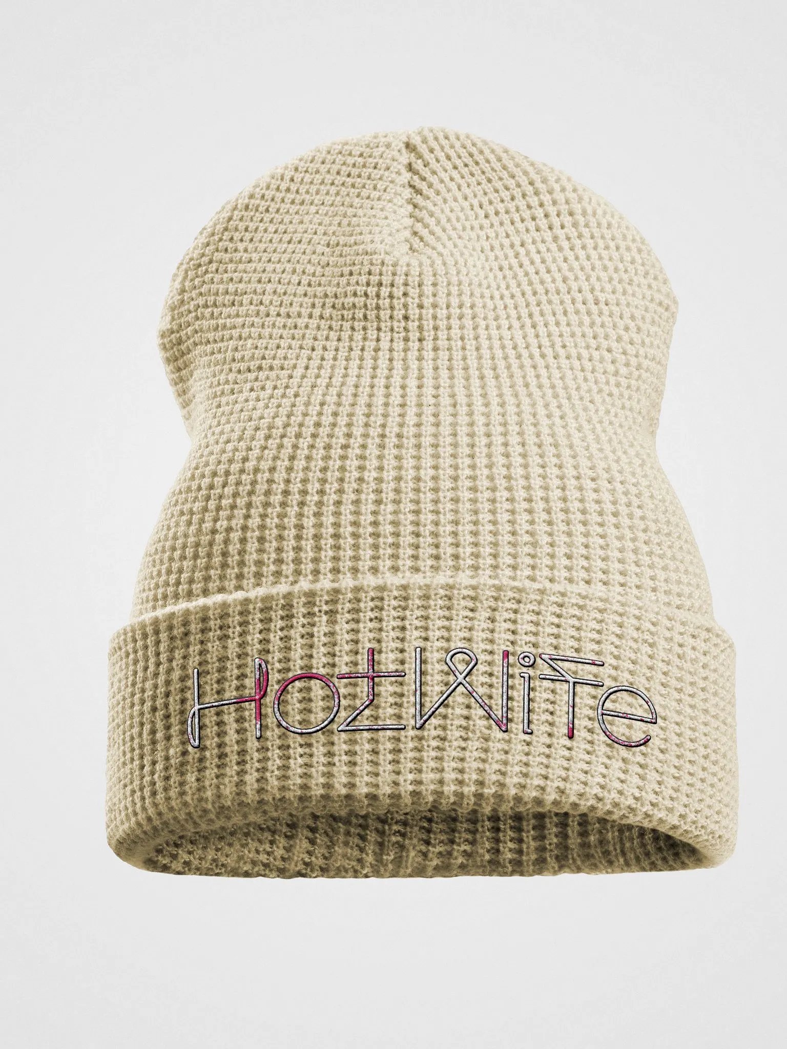 Hotwife Lines embordered waffle beanie product image (1)